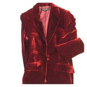 Velvet Blazer - (Burgundy Wine)